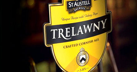Hand pump for St Austell's Trelawny ale.